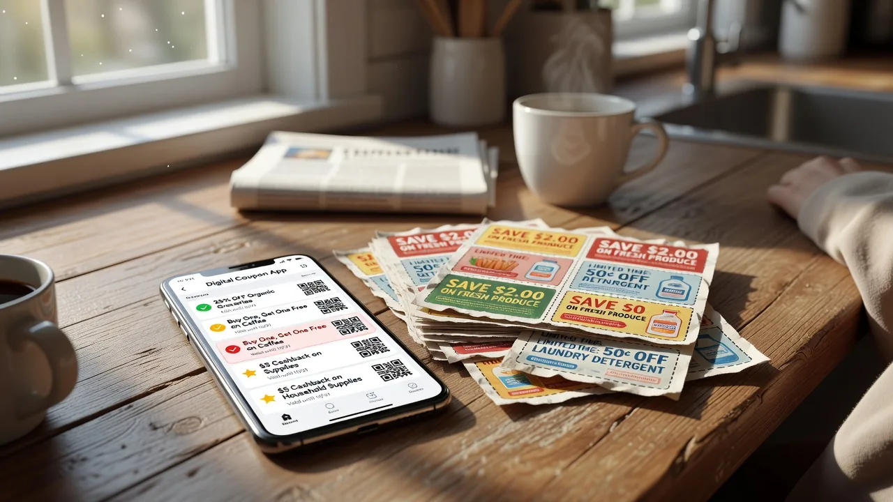 Digital and paper coupons together