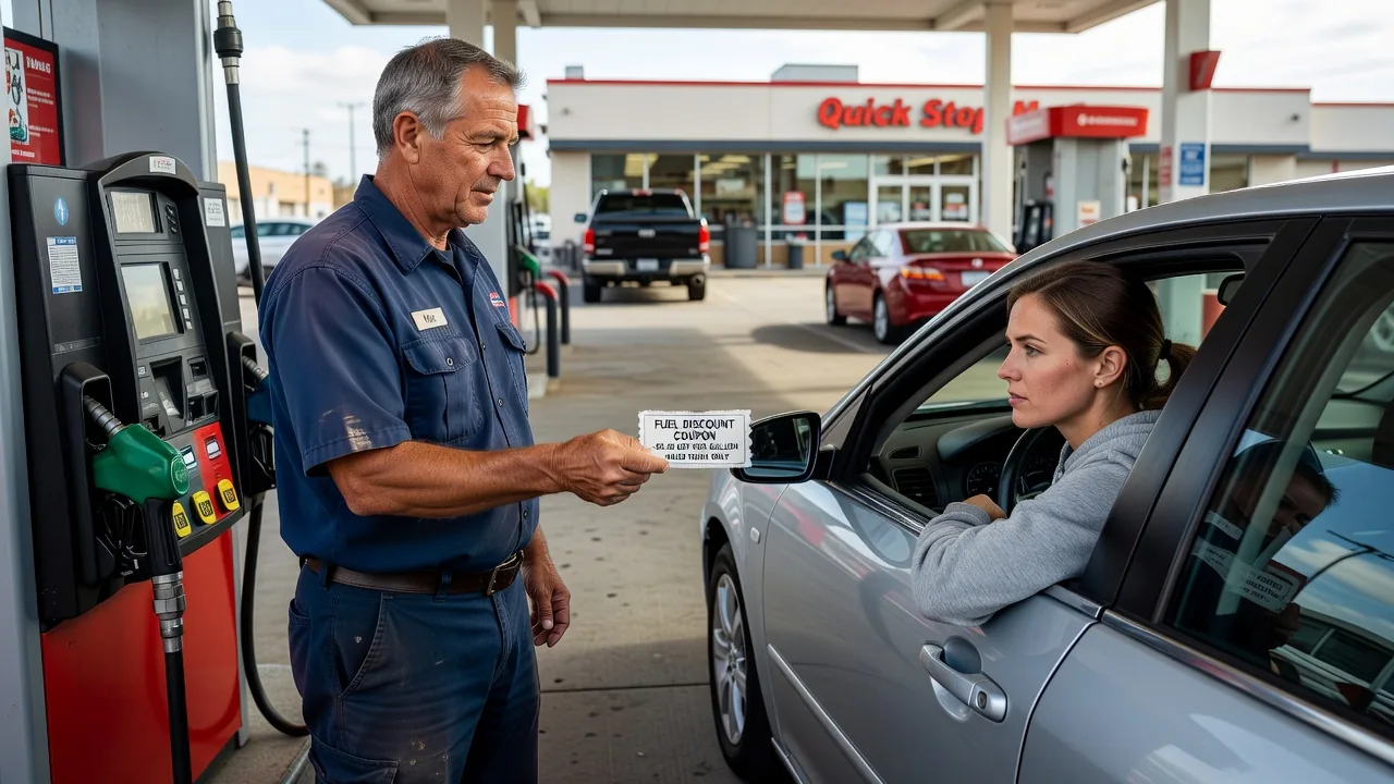 Using coupon at gas station